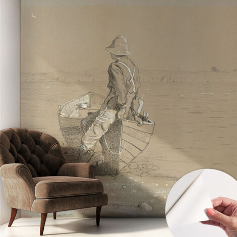 Tapete Selbstklebend - Wandtapete modern - Tapete mit Motiv - Tapete Schlafzimmer Nostalgische Szene 250x250 cm (1/5)