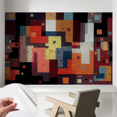 Tapete Selbstklebend - Fototapete mit Motiv - Wandtapete modern - Wandgestaltung Bunte Formen 104x70 cm (1/5)