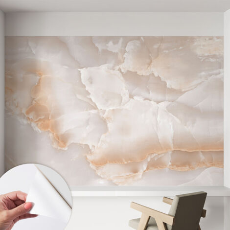 Selbstklebend Tapete modern - Wanddeko für Küche - Klebefolie Wand - luxus Look Steinmuster 152x104 cm (1/5)
