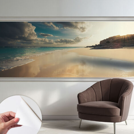 Tapete Selbstklebend - Wandtapete modern - Tapete mit Motiv - Tapete Schlafzimmer Sonnige Küste 250x104 cm (1/5)