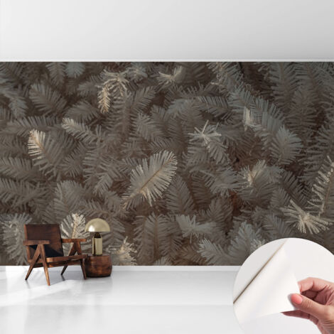 Selbstklebende Tapete modern Wohnzimmer - Wanddeko Schlafzimmer - Tapete mit Motiv Vereiste Zweige 416x254 cm (1/5)