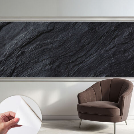 Tapete Selbstklebend - Wandtapete modern - Tapete mit Motiv - Tapete Schlafzimmer Steinstruktur 250x104 cm (1/5)