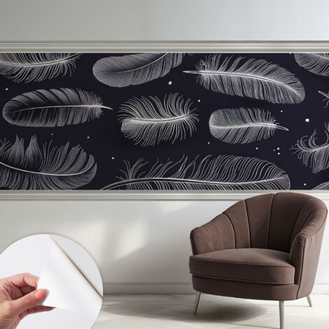Tapete Selbstklebend - Fototapete mit Motiv - Wandtapete modern - Wandgestaltung Zarte Federn 250x104 cm (1/5)