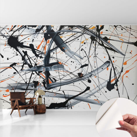 Selbstklebend Tapete modern Wohnzimmer - Wanddekoration - einfach anzubringen Energisches Chaos 416x254 cm (1/5)