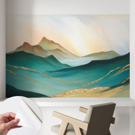 Selbstklebend Tapete modern - Wanddeko für Küche - Klebefolie Wand - luxus Look Ruhige Landschaft 104x70 cm (1/5)