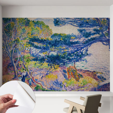 Selbstklebende Tapete - Wanddekoration Wohnzimmer - Tapete Schlafzimmer Impressionistische Landschaft 152x104 cm (1/5)
