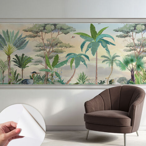 Fototapete Selbstklebend - Wandtattoo - leicht anzubringen - Wandverkleidung Exotische Flora 250x104 cm (1/5)