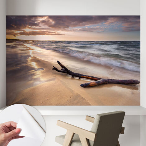Selbstklebend Tapete modern - Wanddeko für Küche - Klebefolie Wand - luxus Look Weststrand 104x70 cm (1/5)