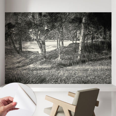 Tapete Selbstklebend - modernes Design - Wohnungsdeko - geruchslos - langlebig Ruhige Landschaft 104x70 cm (1/5)
