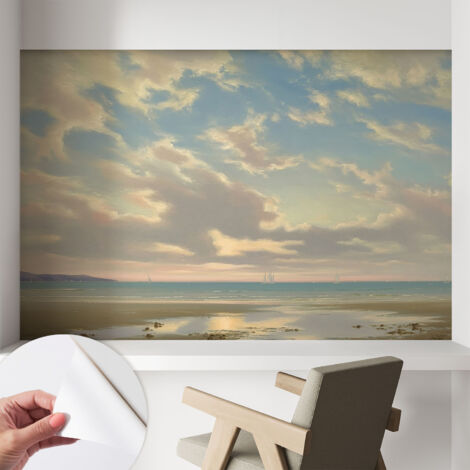 Tapete Selbstklebend - Wandtapete modern - Tapete mit Motiv - Tapete Schlafzimmer Ruhiges Ufer 104x70 cm (1/5)