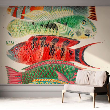 Tapete Selbstklebend - modernes Design - Wohnungsdeko - geruchslos - langlebig Exotische Fische 312x219 cm (1/5)