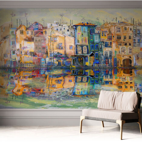 Selbstklebend Tapete - abwaschbar - Raumgestaltung Schlafzimmer Wohnzimmer Tapete Magische Stadt 312x219 cm (1/5)