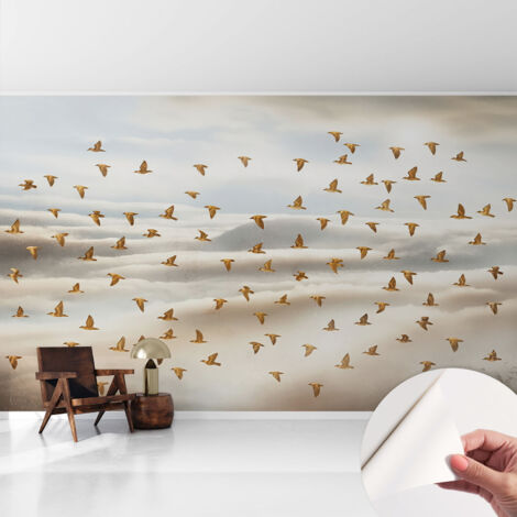 Selbstklebend Tapete modern - Wanddeko für Küche - Klebefolie Wand - luxus Look Vögel im Flug 416x254 cm (1/5)