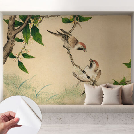 Selbstklebende Tapete - Wanddekoration Wohnzimmer - Tapete Schlafzimmer Klassisches Duett 208x146 cm (1/5)