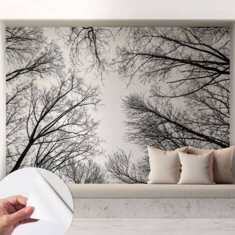 Selbstklebend Tapete - abwaschbar - Raumgestaltung Schlafzimmer Wohnzimmer Tapete Kahle Äste 208x146 cm