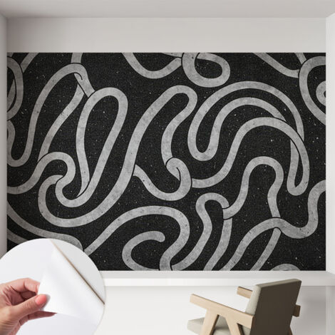 Fototapete Selbstklebend - Wanddekoration - Wandfolie - 3D Tapete Wand - Wohnungsdeko Verspielte Formen 152x104 cm