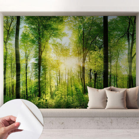 Fototapete Selbstklebend - Wandtattoo - leicht anzubringen - Wandverkleidung Waldharmonie 208x146 cm (1/5)