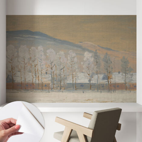 Tapete Selbstklebend - Wandtapete modern - Tapete mit Motiv - Tapete Schlafzimmer Winterkulisse 104x70 cm