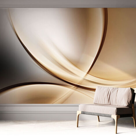 Tapete Selbstklebend - abwaschbar - Tapete mit Motiv - trendige Wanddeko - elegant Fototapete Geschwungene Linien 312x219 cm (1/5)