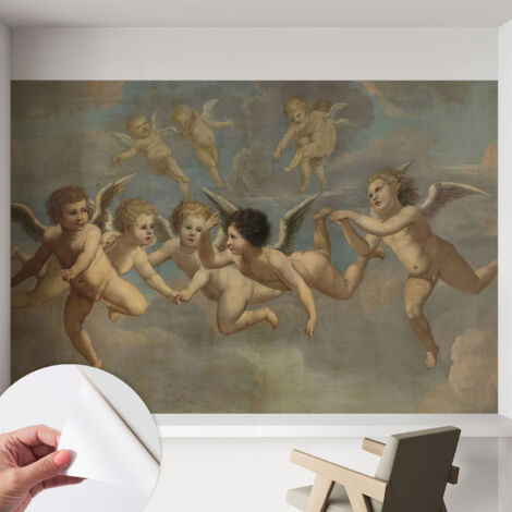 Fototapete Selbstklebend - Büro Wandgestaltung - Wanddekoration Wohnzimmer Engelshafte Gestalten 152x104 cm (1/5)