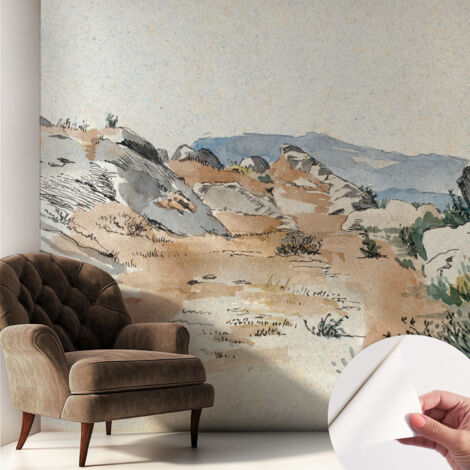 Fototapete Selbstklebend - Wandtattoo - leicht anzubringen - Wandverkleidung Felslandschaft 250x250 cm (1/5)