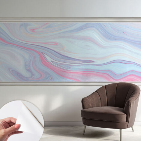 Tapete Selbstklebend - abwaschbar - Tapete mit Motiv - trendige Wanddeko - elegant Fototapete  Pastellfarbener Wirbel 250x104 cm