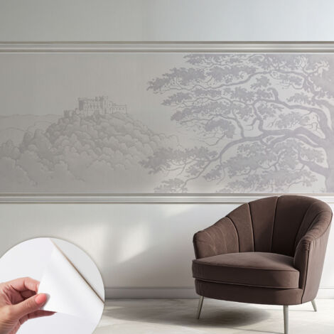 Tapete Selbstklebend - Wandtapete modern - Tapete mit Motiv - Tapete Schlafzimmer Schlosslandschaft 250x104 cm (1/5)