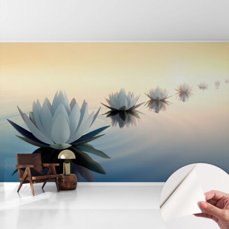 Selbstklebende Tapete modern Wohnzimmer - Wanddeko Schlafzimmer - Tapete mit Motiv Ruhiger Ausblick 416x254 cm (1/5)