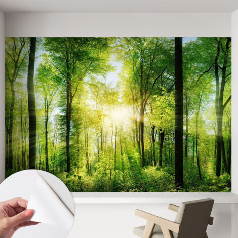 Fototapete Selbstklebend - Wandtattoo - leicht anzubringen - Wandverkleidung Waldharmonie 152x104 cm (1/5)