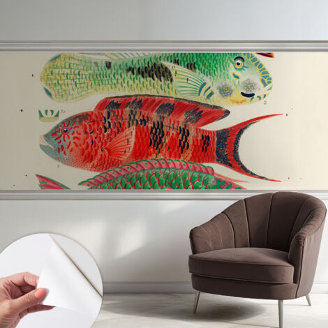 Tapete Selbstklebend - modernes Design - Wohnungsdeko - geruchslos - langlebig Exotische Fische 250x104 cm (1/5)