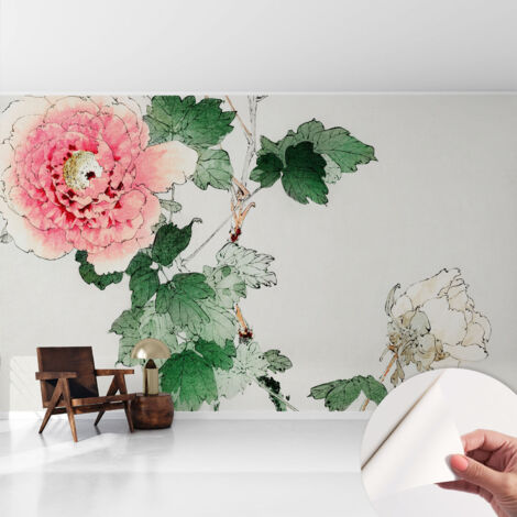 Fototapete Selbstklebend - Wandtattoo - leicht anzubringen - Wandverkleidung Blumige Zartheit 416x254 cm (1/5)