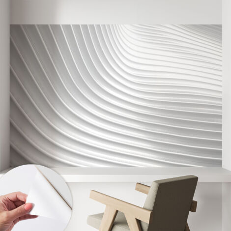Tapete Selbstklebend - Wandtapete modern - Tapete mit Motiv - Tapete Schlafzimmer Elegante Wellen 104x70 cm (1/5)