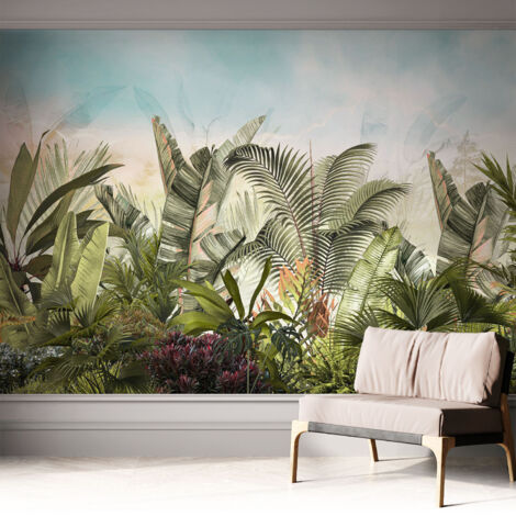 Fototapete Selbstklebend - Wanddekoration - Wandfolie - 3D Tapete Wand - Wohnungsdeko Tropisches Paradies 312x219 cm (1/5)