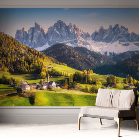 Fototapete Selbstklebend - Büro Wandgestaltung - Wanddekoration Wohnzimmer Berglandschaft 312x219 cm (1/5)