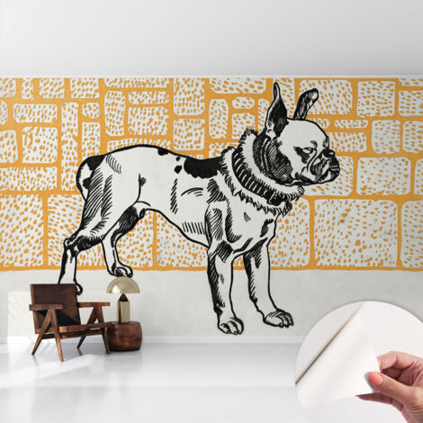 Tapete Selbstklebend - modernes Design - Wohnungsdeko - geruchslos - langlebig Retro-Hund 416x254 cm (1/5)