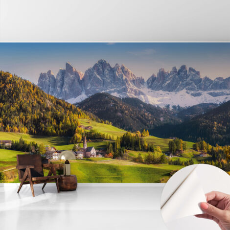Fototapete Selbstklebend - Büro Wandgestaltung - Wanddekoration Wohnzimmer Berglandschaft 416x254 cm (1/5)