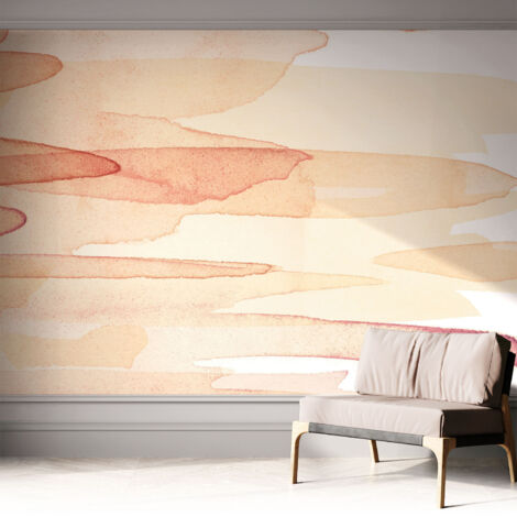 Selbstklebend Tapete modern - Wanddeko für Küche - Klebefolie Wand - luxus Look Pastellfarbene Pinselstriche 312x219 cm (1/5)