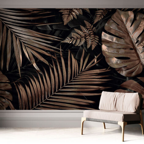Selbstklebend Tapete modern - Wanddeko für Küche - Klebefolie Wand - luxus Look Exotische Blätter 312x219 cm (1/5)