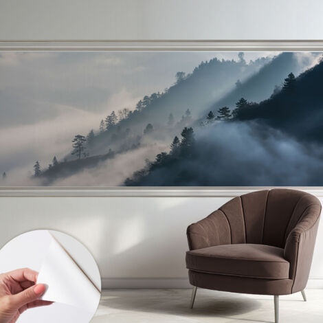 Fototapete Selbstklebend - Wandtattoo - leicht anzubringen - Wandverkleidung Nebelige Landschaft 250x104 cm (1/5)