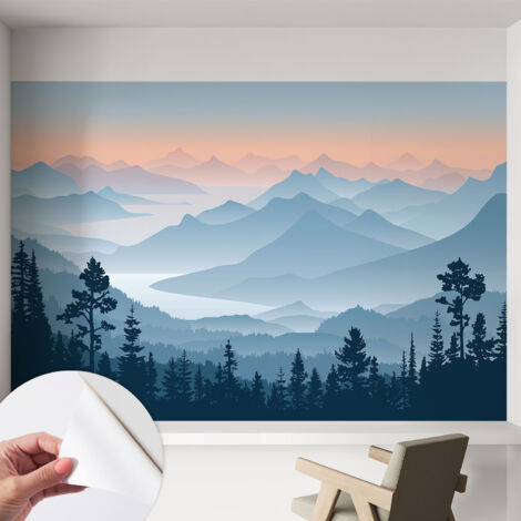 Tapete Selbstklebend - Fototapete mit Motiv - Wandtapete modern - Wandgestaltung Bergpanorama 152x104 cm (1/5)