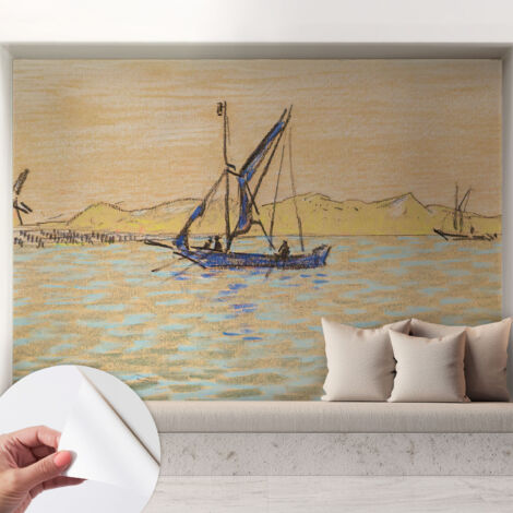 Selbstklebend Tapete - abwaschbar - Raumgestaltung  Schlafzimmer Wohnzimmer Tapete Ruhe am Meer 208x146 cm (1/5)