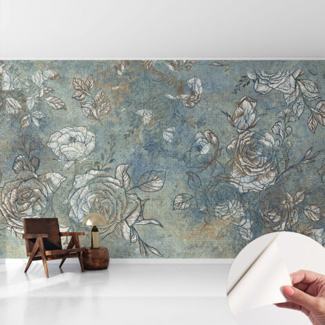 Fototapete Selbstklebend - Wandtattoo - leicht anzubringen - Wandverkleidung Romantische Rosen 416x254 cm (1/5)