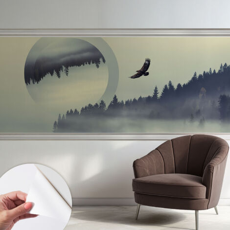 Tapete Selbstklebend - Wandtapete modern - Tapete mit Motiv - Tapete Schlafzimmer Waldlandschaft 250x104 cm (1/5)
