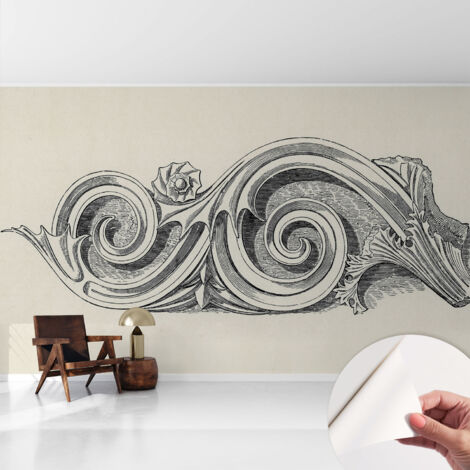 Tapete Selbstklebend - Fototapete mit Motiv - Wandtapete modern - Wandgestaltung Pflanzenornament 416x254 cm (1/5)