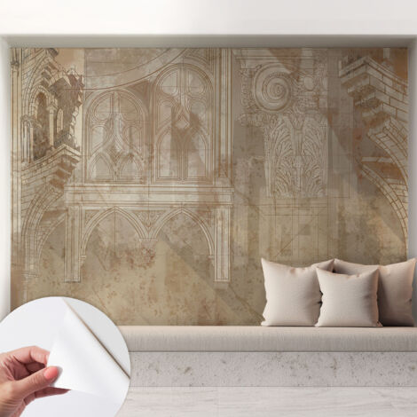 Fototapete Selbstklebend - Wanddekoration - Wandfolie - 3D Tapete Wand - Wohnungsdeko Historische Ornamente 208x146 cm (1/5)