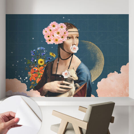 Tapete Selbstklebend - Fototapete mit Motiv - Wandtapete modern - Wanddeko Blumige Eleganz 104x70 cm (1/5)
