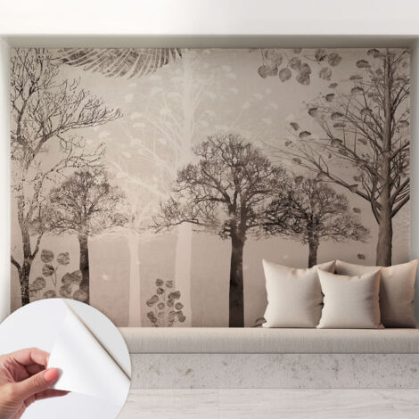 Tapete Selbstklebend - abwaschbar - Tapete mit Motiv - trendige Wanddeko - elegant Fototapete Zarte Bäume 208x146 cm (1/5)