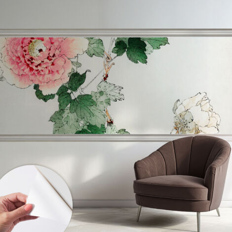 Fototapete Selbstklebend - Wandtattoo - leicht anzubringen - Wandverkleidung Blumige Zartheit 250x104 cm (1/5)