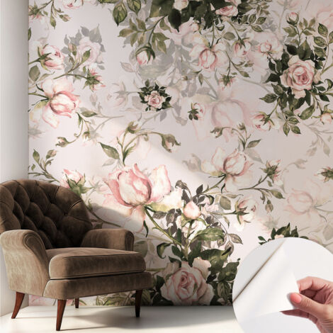 Fototapete Selbstklebend - Wanddekoration - Wandfolie - 3D Tapete Wand - Wohnungsdeko Blumenmuster 250x250 cm (1/5)