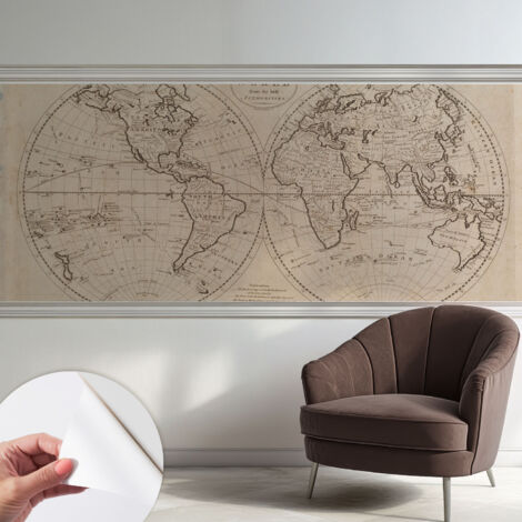 Tapete Selbstklebend - modernes Design - Wohnungsdeko - geruchslos - langlebig Alte Karte 250x104 cm (1/5)